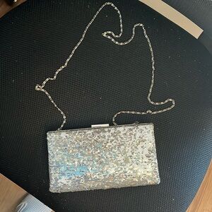 Lulu Townsend silver sequin eve bag/clutch